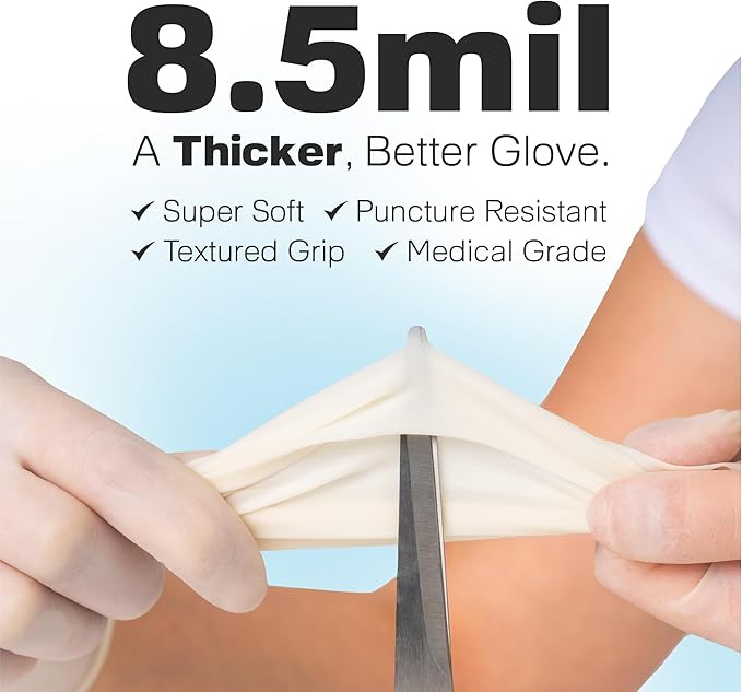 Raxwell Disposable Latex Gloves | 8.5 Mil