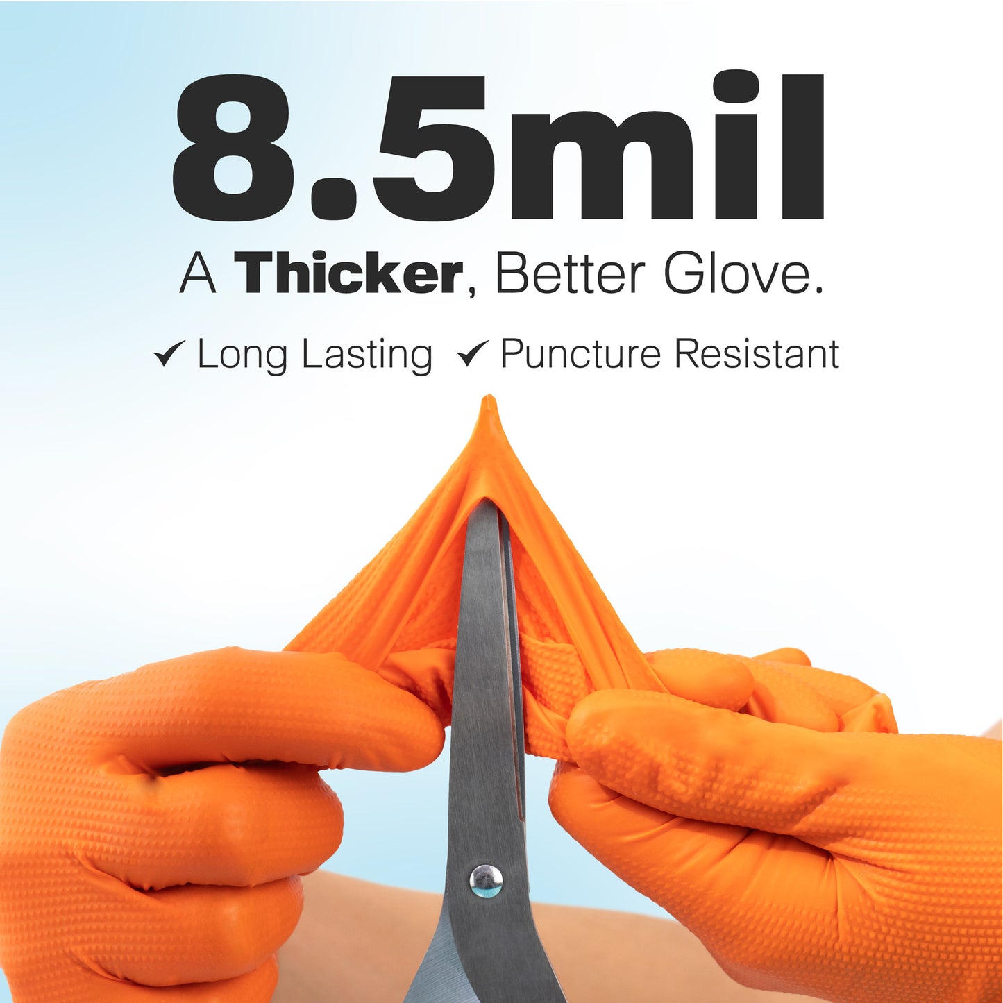 8.5mil Orange Nitrile Gloves